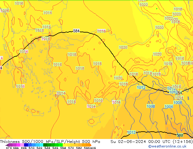 Thck 500-1000hPa ECMWF Su 02.06.2024 00 UTC