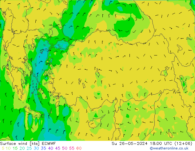 Prec 6h/Wind 10m/950 ECMWF  26.05.2024 18 UTC