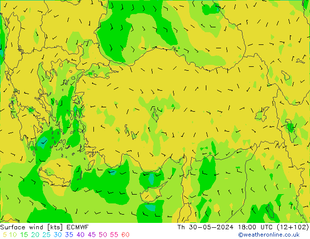 Surface wind ECMWF Th 30.05.2024 18 UTC