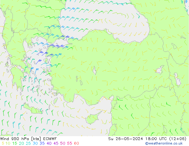 Prec 6h/Wind 10m/950 ECMWF  26.05.2024 18 UTC