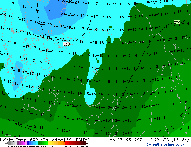 Z500/Rain (+SLP)/Z850 ECMWF lun 27.05.2024 12 UTC