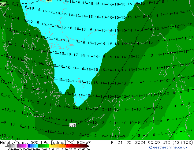 Z500/Rain (+SLP)/Z850 ECMWF Sex 31.05.2024 00 UTC