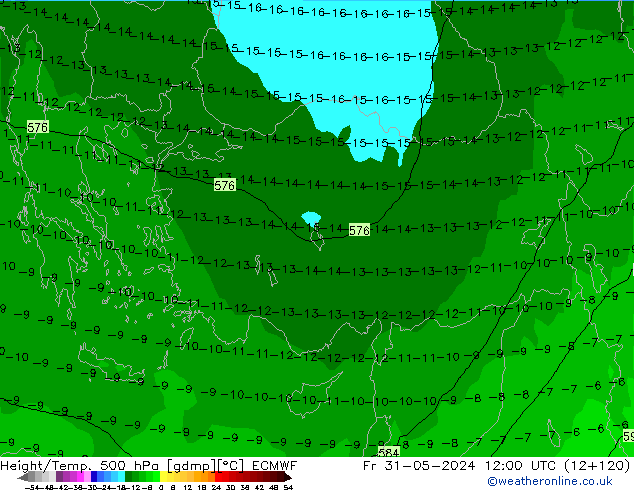 Z500/Rain (+SLP)/Z850 ECMWF ven 31.05.2024 12 UTC