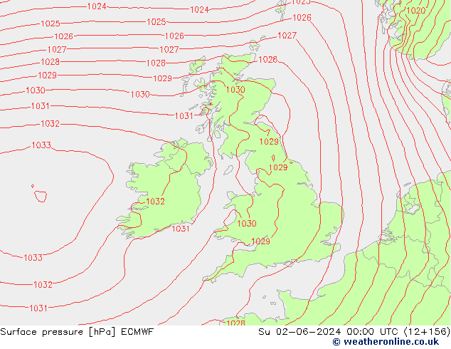 Bodendruck ECMWF So 02.06.2024 00 UTC