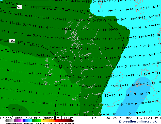 Z500/Rain (+SLP)/Z850 ECMWF Sa 01.06.2024 18 UTC