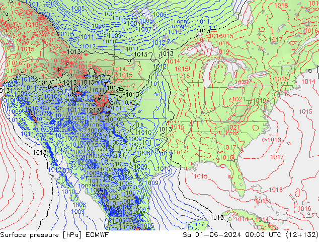 Yer basıncı ECMWF Cts 01.06.2024 00 UTC