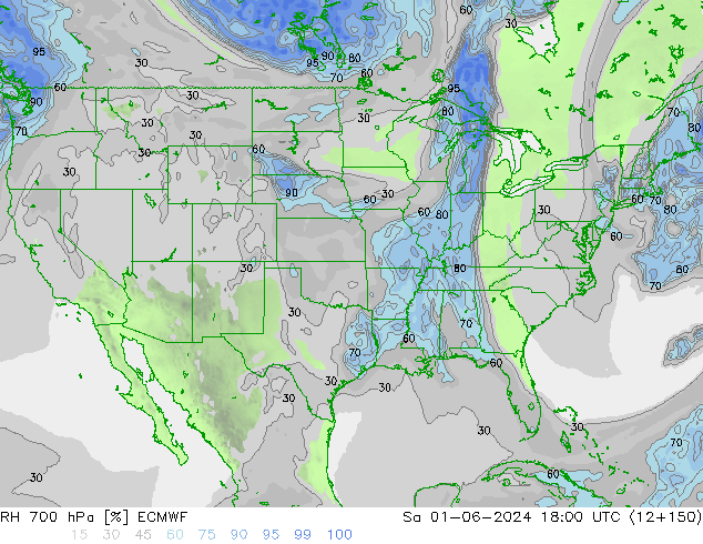 RV 700 hPa ECMWF za 01.06.2024 18 UTC