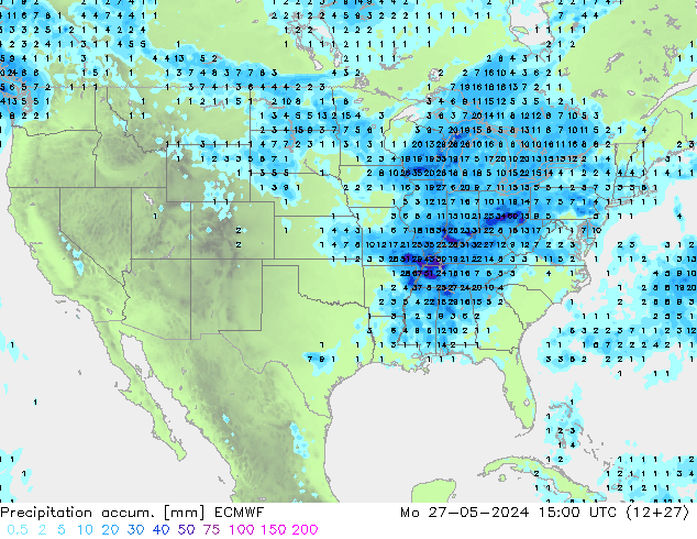 Precipitation accum. ECMWF Po 27.05.2024 15 UTC