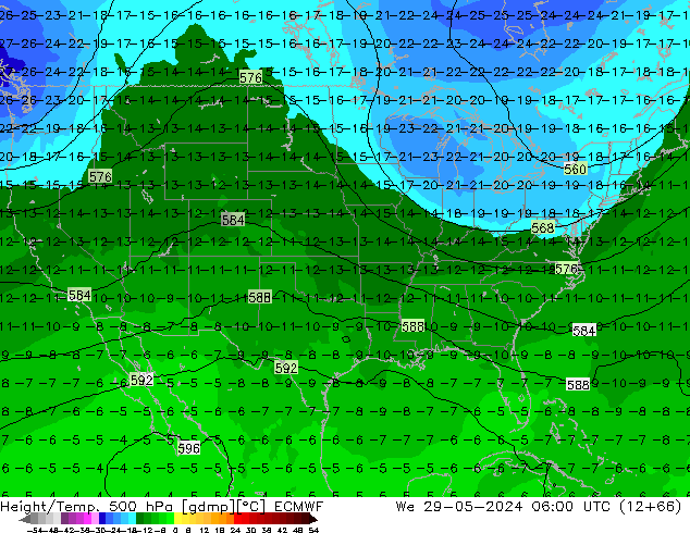 Z500/Rain (+SLP)/Z850 ECMWF mié 29.05.2024 06 UTC