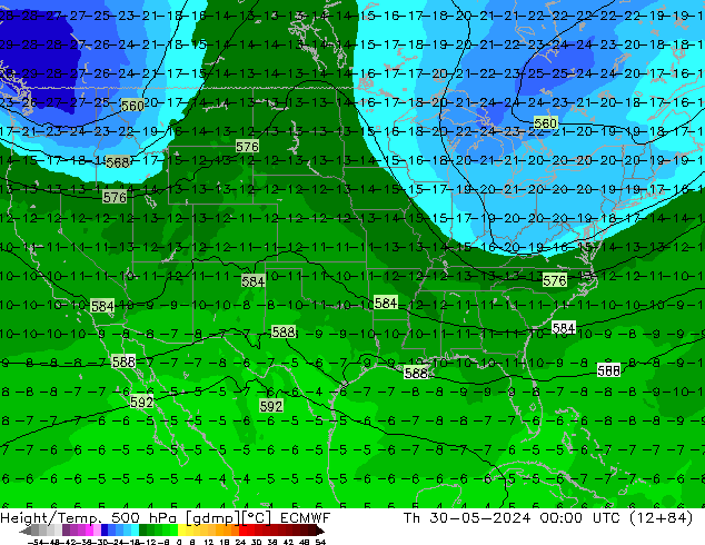 Z500/Rain (+SLP)/Z850 ECMWF Qui 30.05.2024 00 UTC