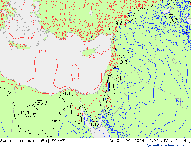 Yer basıncı ECMWF Cts 01.06.2024 12 UTC