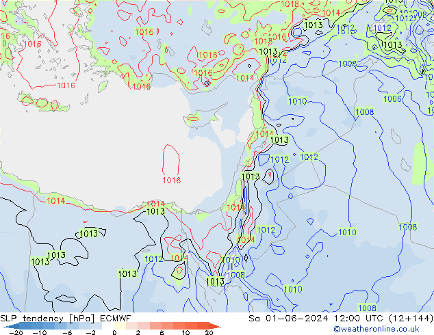 тенденция давления ECMWF сб 01.06.2024 12 UTC