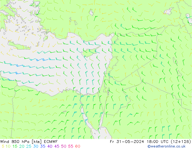 Vento 850 hPa ECMWF Sex 31.05.2024 18 UTC