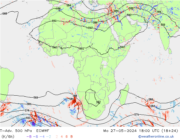 T-Adv. 500 hPa ECMWF lun 27.05.2024 18 UTC