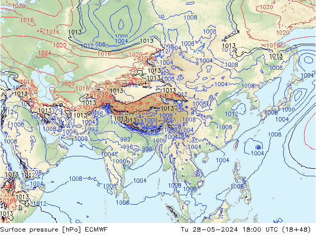 приземное давление ECMWF вт 28.05.2024 18 UTC