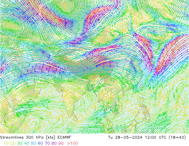 Rüzgar 300 hPa ECMWF Sa 28.05.2024 12 UTC