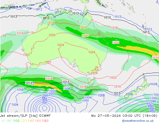 Courant-jet ECMWF lun 27.05.2024 03 UTC