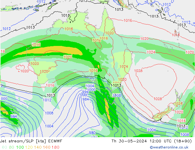 Polarjet/Bodendruck ECMWF Do 30.05.2024 12 UTC