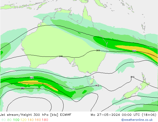 Corrente a getto ECMWF lun 27.05.2024 00 UTC