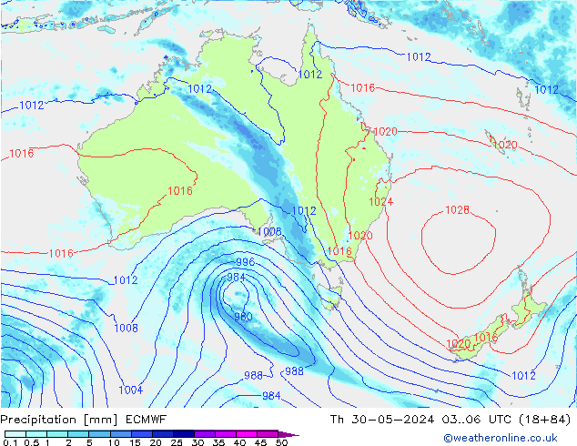 Precipitazione ECMWF gio 30.05.2024 06 UTC