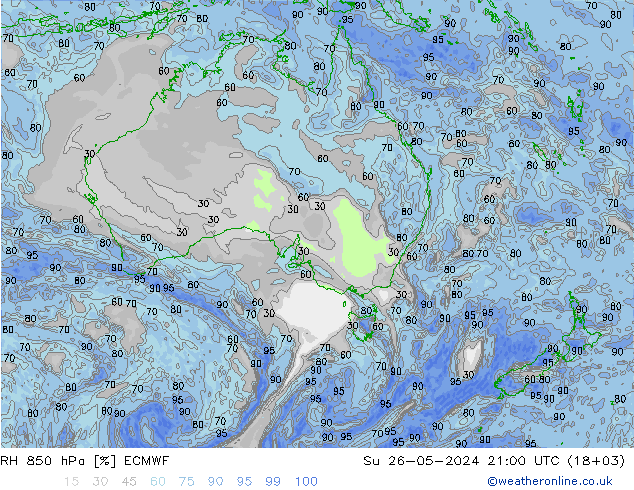 RH 850 hPa ECMWF So 26.05.2024 21 UTC