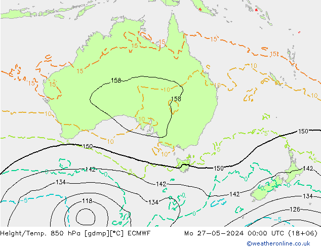 Z500/Rain (+SLP)/Z850 ECMWF пн 27.05.2024 00 UTC