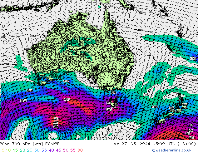 Wind 700 hPa ECMWF ma 27.05.2024 03 UTC