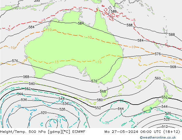 Z500/Rain (+SLP)/Z850 ECMWF lun 27.05.2024 06 UTC