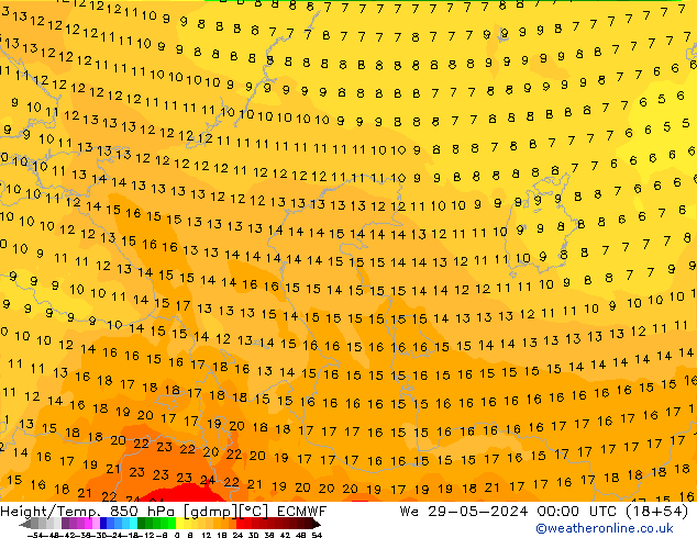 Z500/Rain (+SLP)/Z850 ECMWF  29.05.2024 00 UTC