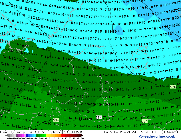 Z500/Rain (+SLP)/Z850 ECMWF mar 28.05.2024 12 UTC