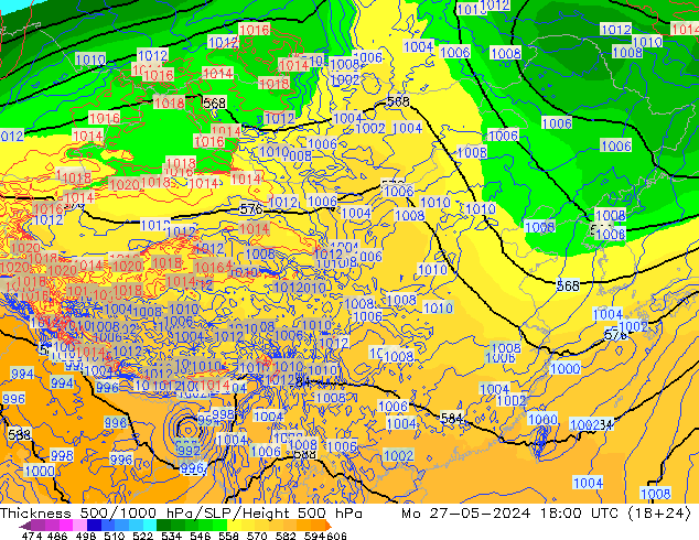 Thck 500-1000hPa ECMWF 星期一 27.05.2024 18 UTC