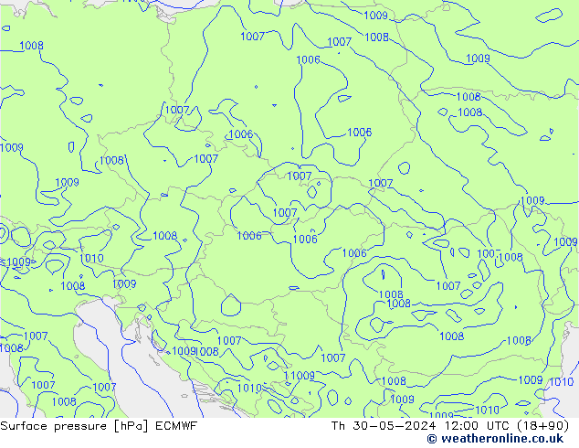 приземное давление ECMWF чт 30.05.2024 12 UTC