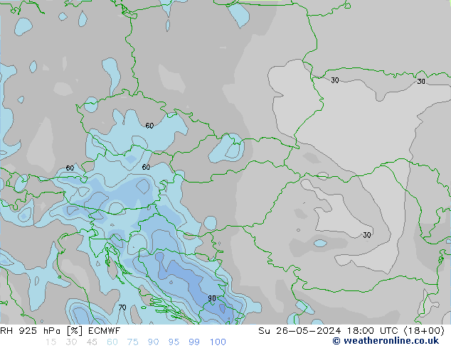 925 hPa Nispi Nem ECMWF Paz 26.05.2024 18 UTC