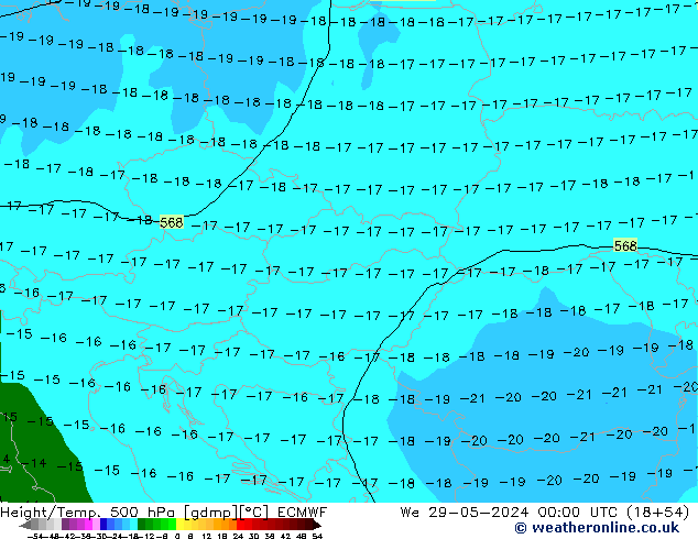 Z500/Rain (+SLP)/Z850 ECMWF śro. 29.05.2024 00 UTC