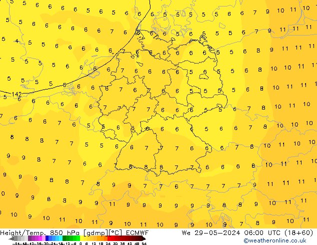 Z500/Rain (+SLP)/Z850 ECMWF St 29.05.2024 06 UTC