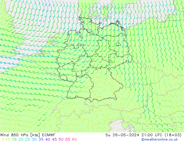  850 hPa ECMWF  26.05.2024 21 UTC