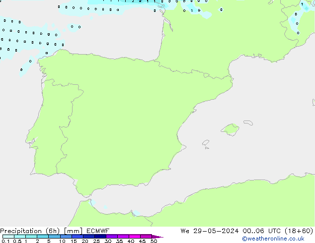 Z500/Rain (+SLP)/Z850 ECMWF mer 29.05.2024 06 UTC