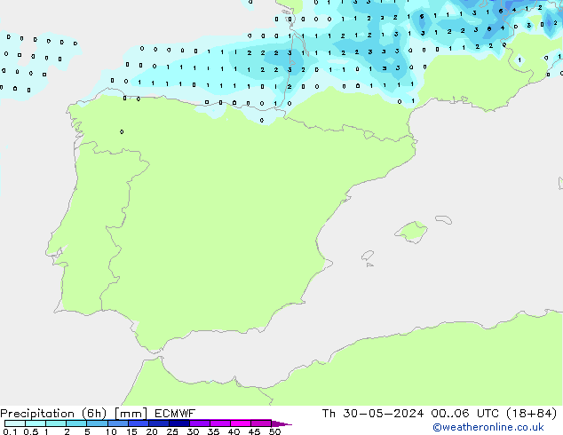 Z500/Rain (+SLP)/Z850 ECMWF  30.05.2024 06 UTC