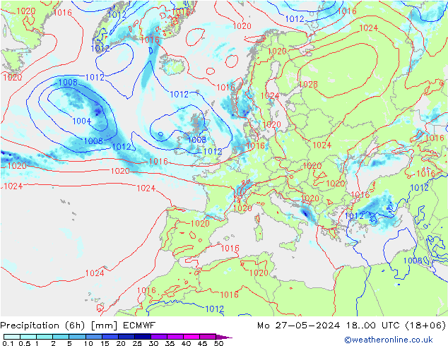 Z500/Regen(+SLP)/Z850 ECMWF ma 27.05.2024 00 UTC