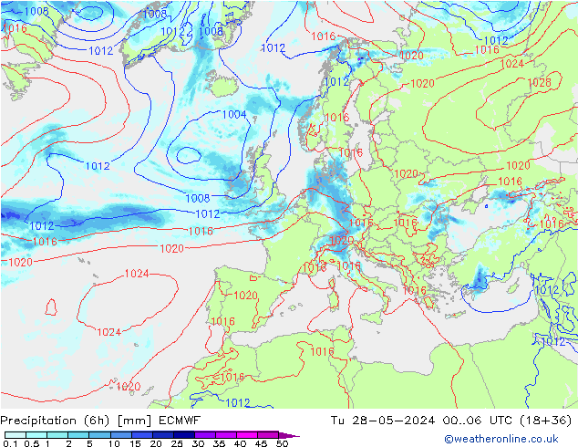 Z500/Rain (+SLP)/Z850 ECMWF Ter 28.05.2024 06 UTC