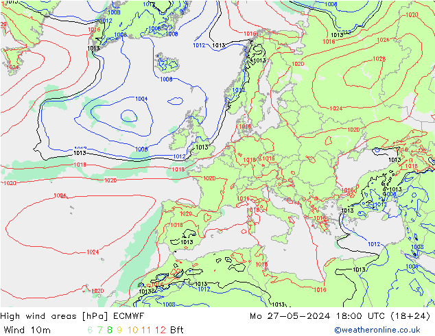 Windvelden ECMWF ma 27.05.2024 18 UTC
