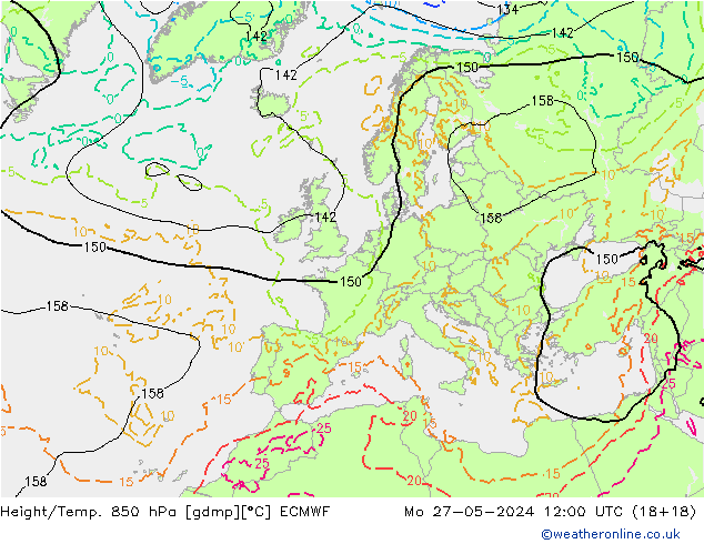 Z500/Regen(+SLP)/Z850 ECMWF ma 27.05.2024 12 UTC