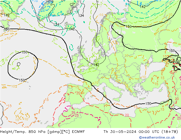 Z500/Rain (+SLP)/Z850 ECMWF jeu 30.05.2024 00 UTC