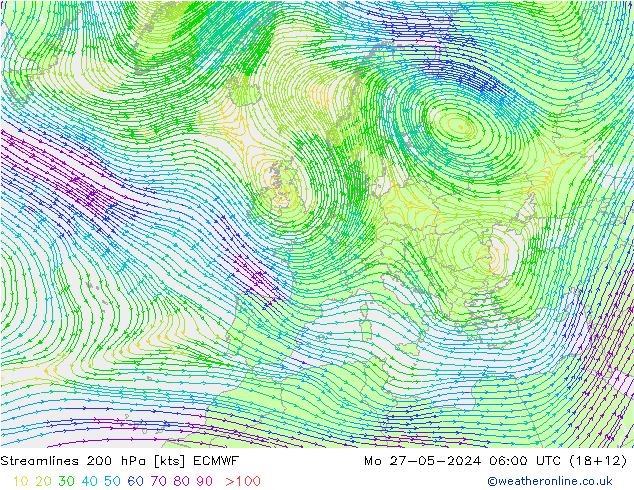 Stromlinien 200 hPa ECMWF Mo 27.05.2024 06 UTC