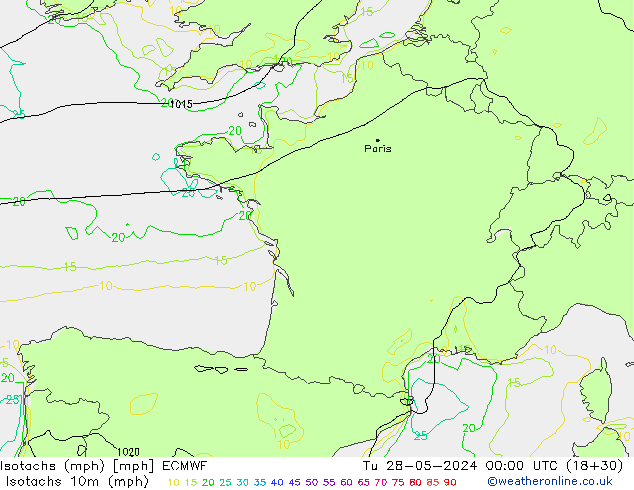 Isotachs (mph) ECMWF Ter 28.05.2024 00 UTC