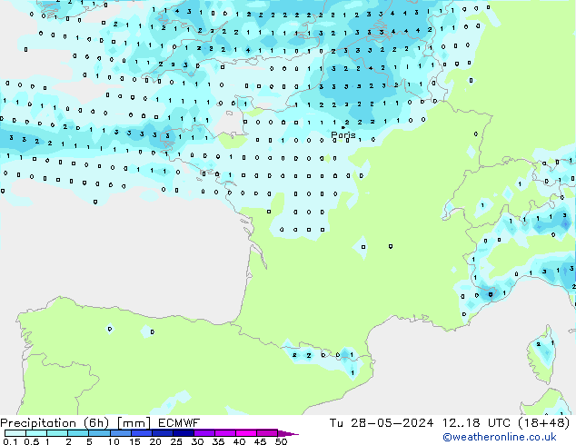 Z500/Rain (+SLP)/Z850 ECMWF Ter 28.05.2024 18 UTC