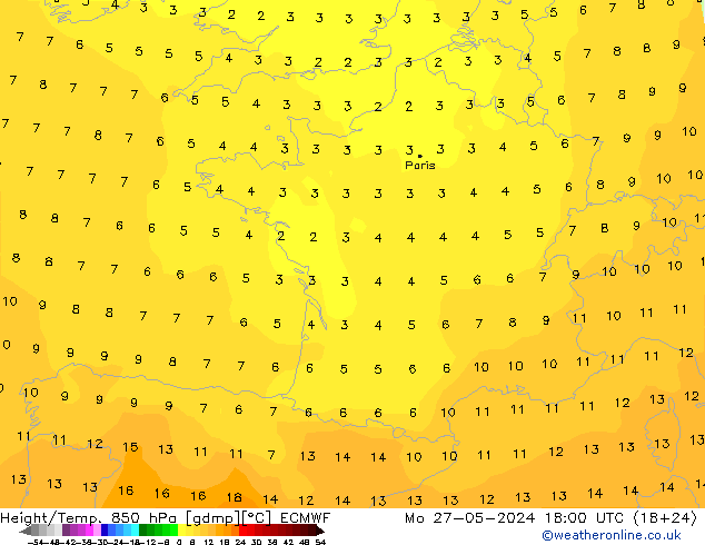 Z500/Rain (+SLP)/Z850 ECMWF lun 27.05.2024 18 UTC