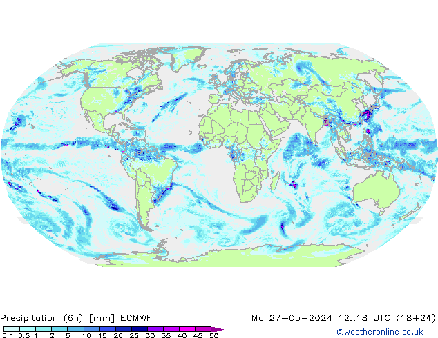 Z500/Rain (+SLP)/Z850 ECMWF Mo 27.05.2024 18 UTC