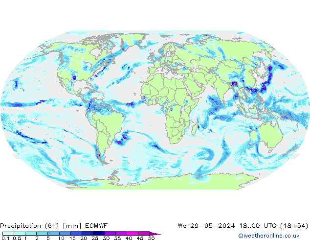 Z500/Rain (+SLP)/Z850 ECMWF Mi 29.05.2024 00 UTC