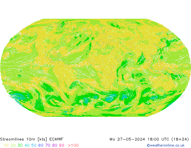 Linha de corrente 10m ECMWF Seg 27.05.2024 18 UTC